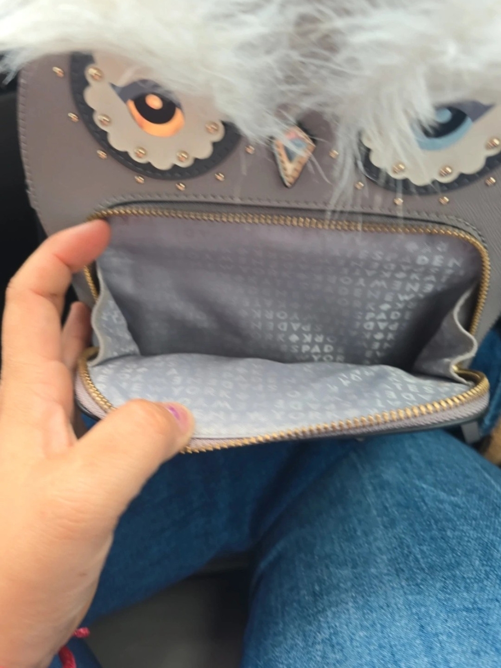 Kate Spade Owl Mini Backpack in Taupe - Picture 3 of 11